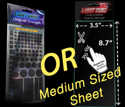 covers Original Strength Minimal Packaging LightDims Light Dimming Sheet 